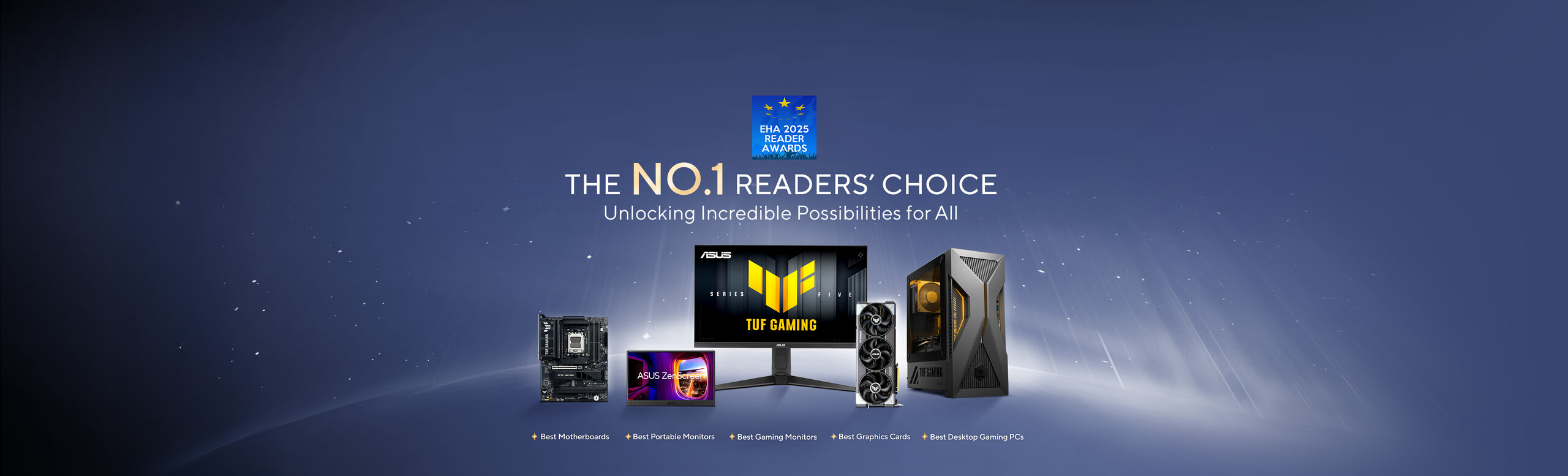 It's EHA Reader Awards 2025 which was voted by 20 million readers from European Hardware Association, and this year, we have 7 product categories been voted as the best, include motherboards, graphics cards, gaming monitors, portable monitors, and gaming PCs.